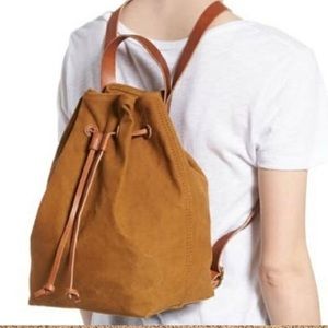 CANVAS DRAWSTRING BACKPACK See photos for condition~stitching loose on strap.